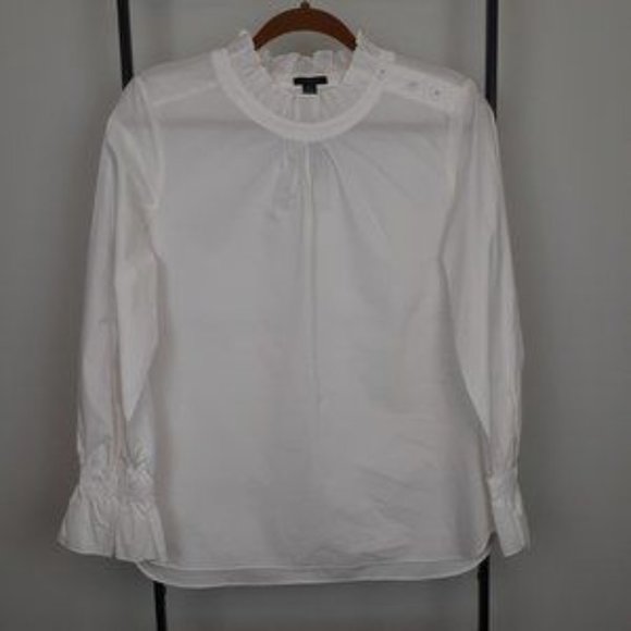 ISO: Ann Taylor White Ruffle Neck and Sleeve Top - Picture 3 of 3